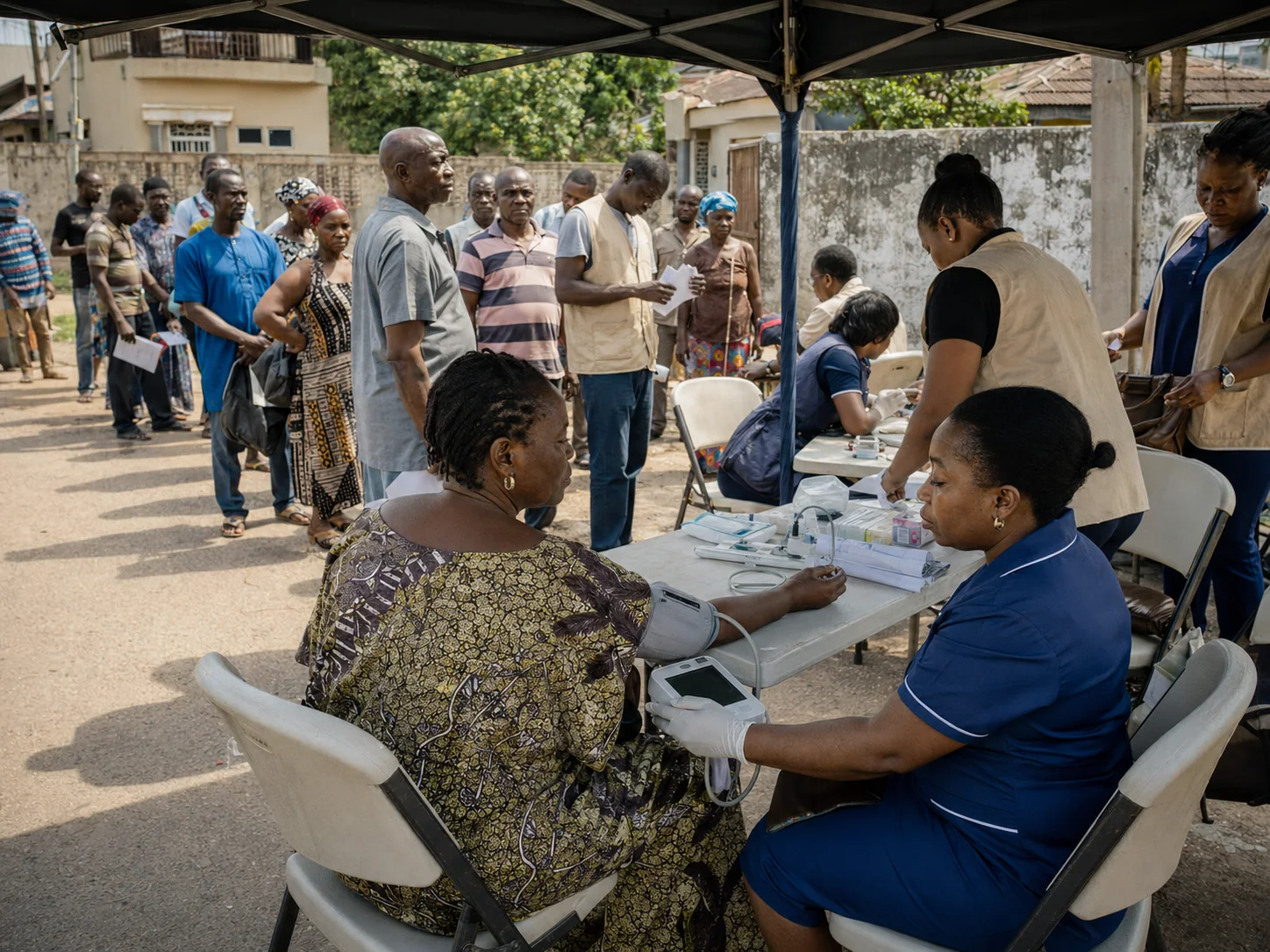 Community health screening session run by network clinicians