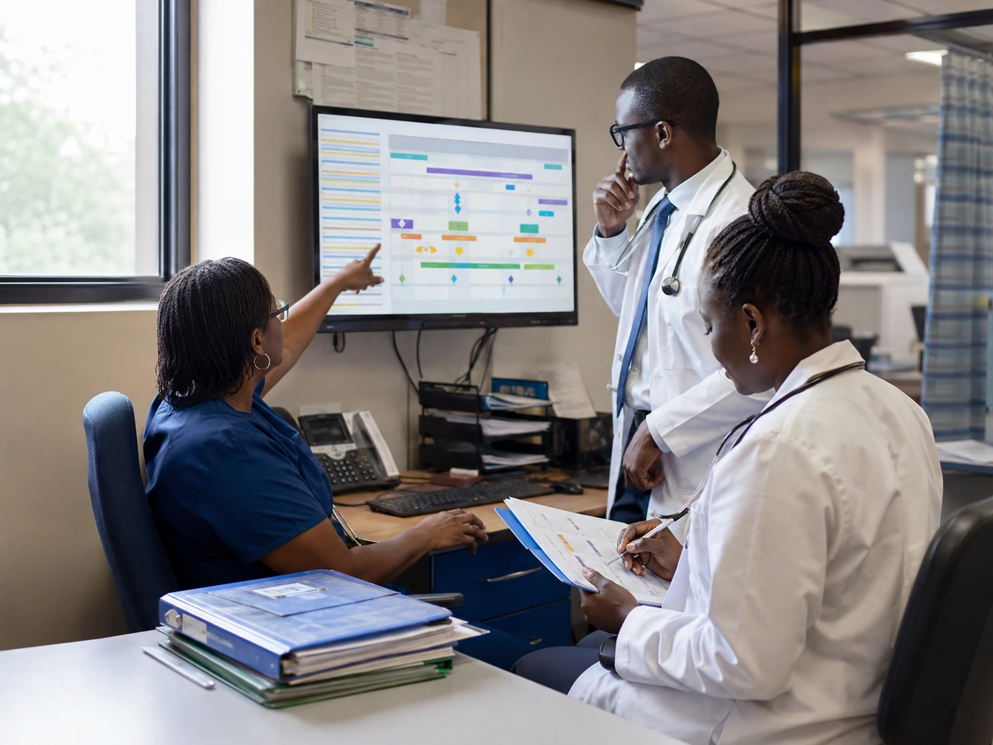 A Zendale coordinator planning a patient pathway with the clinical team